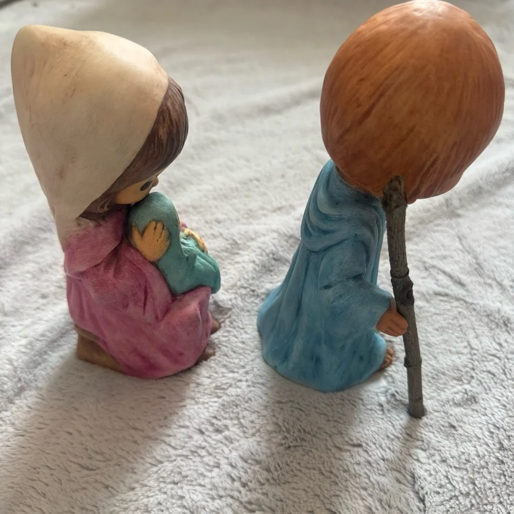 Vintage 1984 Hand-Painted Nativity Figurines –‎ Mary, Joseph & Baby Jesus